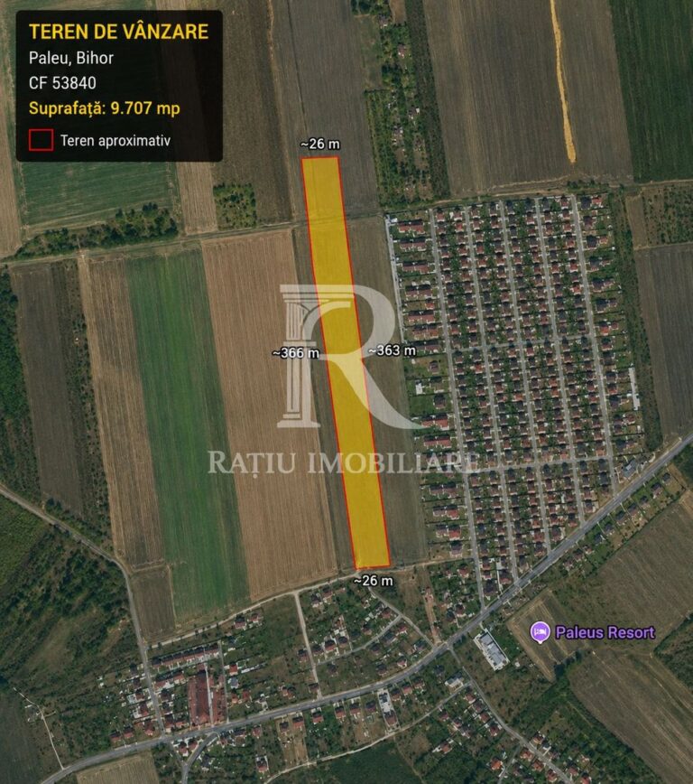 TEREN INTRAVILAN DE VÂNZARE – PALEU | BIHOR