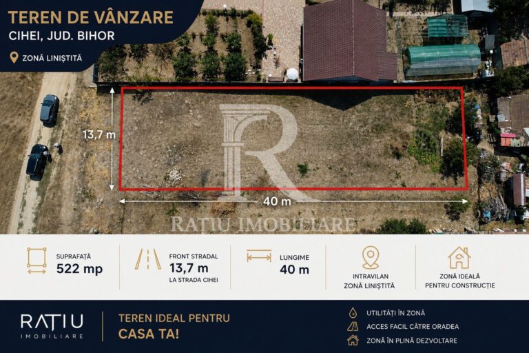 Teren intravilan de vânzare | Cihei | 522 mp