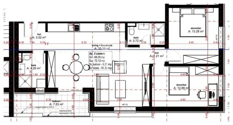 Apartament cu 3 camere | Etajul 1 | Ansamblul Dimitrie Anghel | Oradea