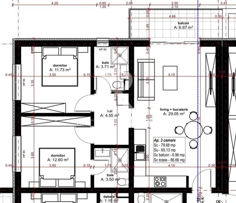 Apartament cu 3 camere | 65 utili | Bloc Nou | Etajul 2 | Oradea
