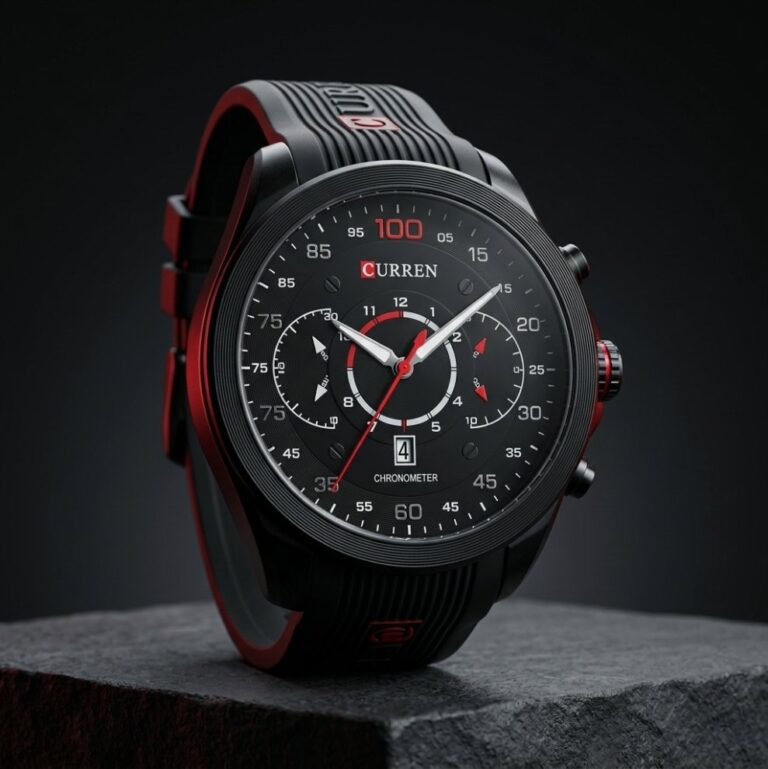 CURREN Black Chronograph Style Watch M:8166
